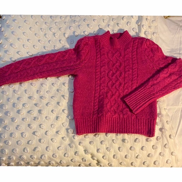Halogen X Atlantic-Pacific Pink Cable Knit Sweater - Picture 5 of 5